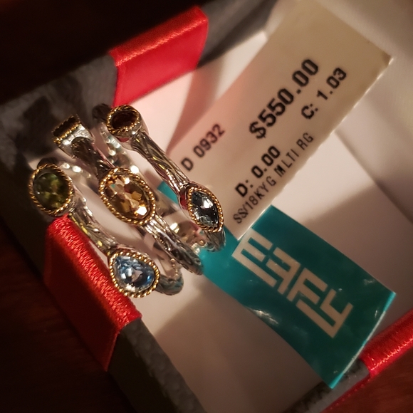 Effy Ring with real stones in SIX colors - Picture 2 of 4